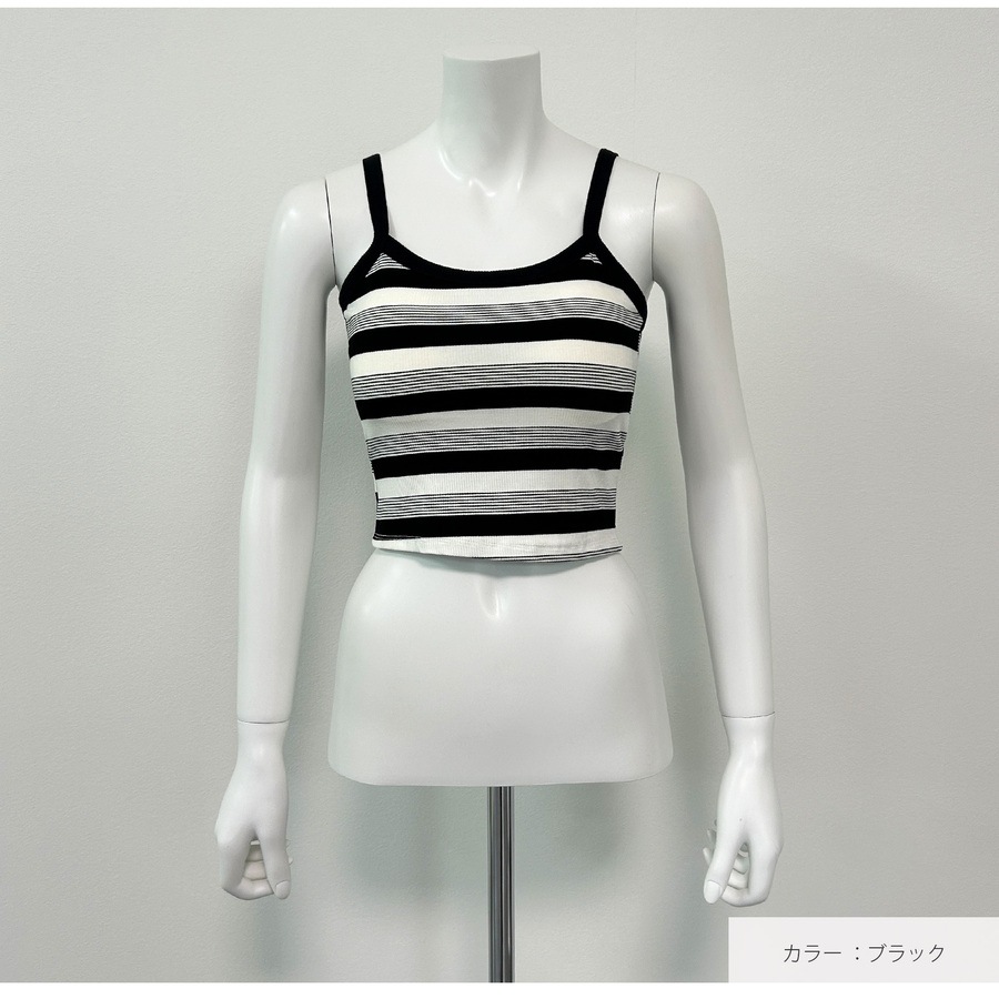 トップス ノースリーブ ニット ショート丈 タンクトップ リブニット レディース 春服 夏服 フリーサイズ JOCOSA 7261