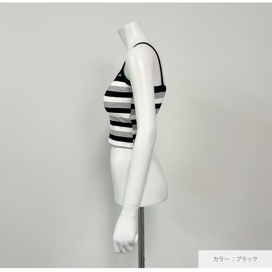 トップス ノースリーブ ニット ショート丈 タンクトップ リブニット レディース 春服 夏服 フリーサイズ JOCOSA 7261