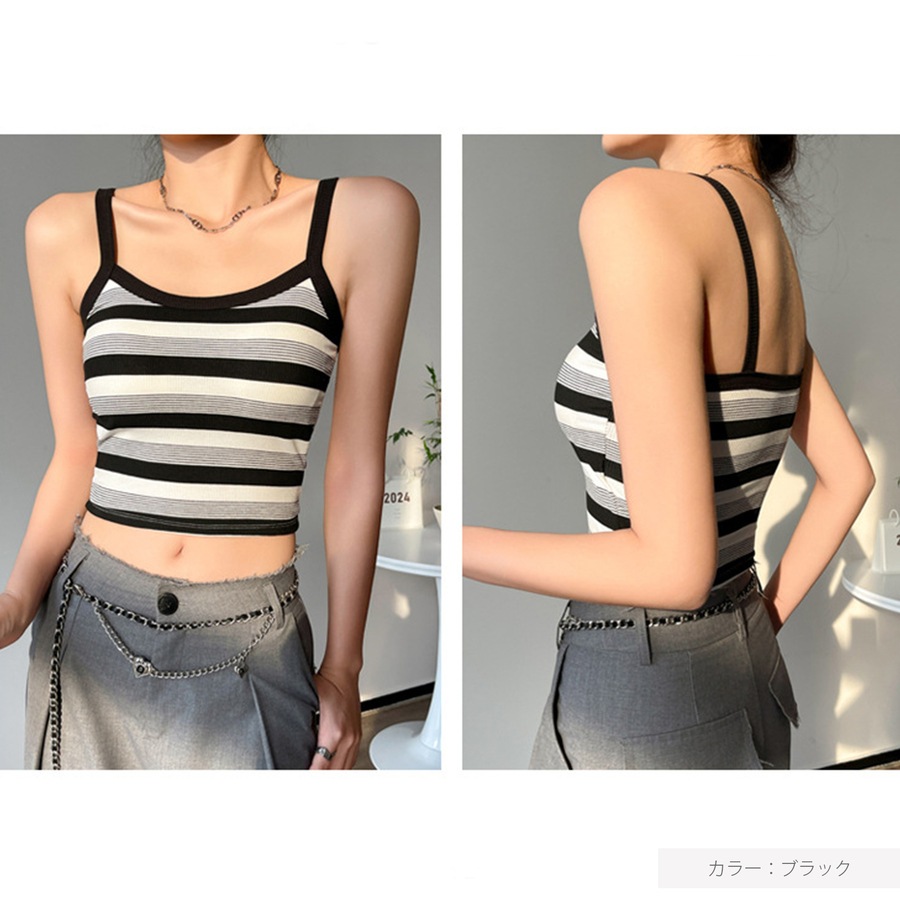 トップス ノースリーブ ニット ショート丈 タンクトップ リブニット レディース 春服 夏服 フリーサイズ JOCOSA 7261