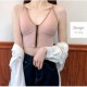キャミソール パッド付き ファスナー 無地 華奢見せ ブラトップ セクシー シンプル ショート丈トップス 大人可愛い 韓国ファッション 韓国  レディース 春 夏 秋 冬 新作 ホワイト 白 グリーン ベージュ グレー ブラック 黒 ブルー 青 フリーサイズ JOCOSA 7018