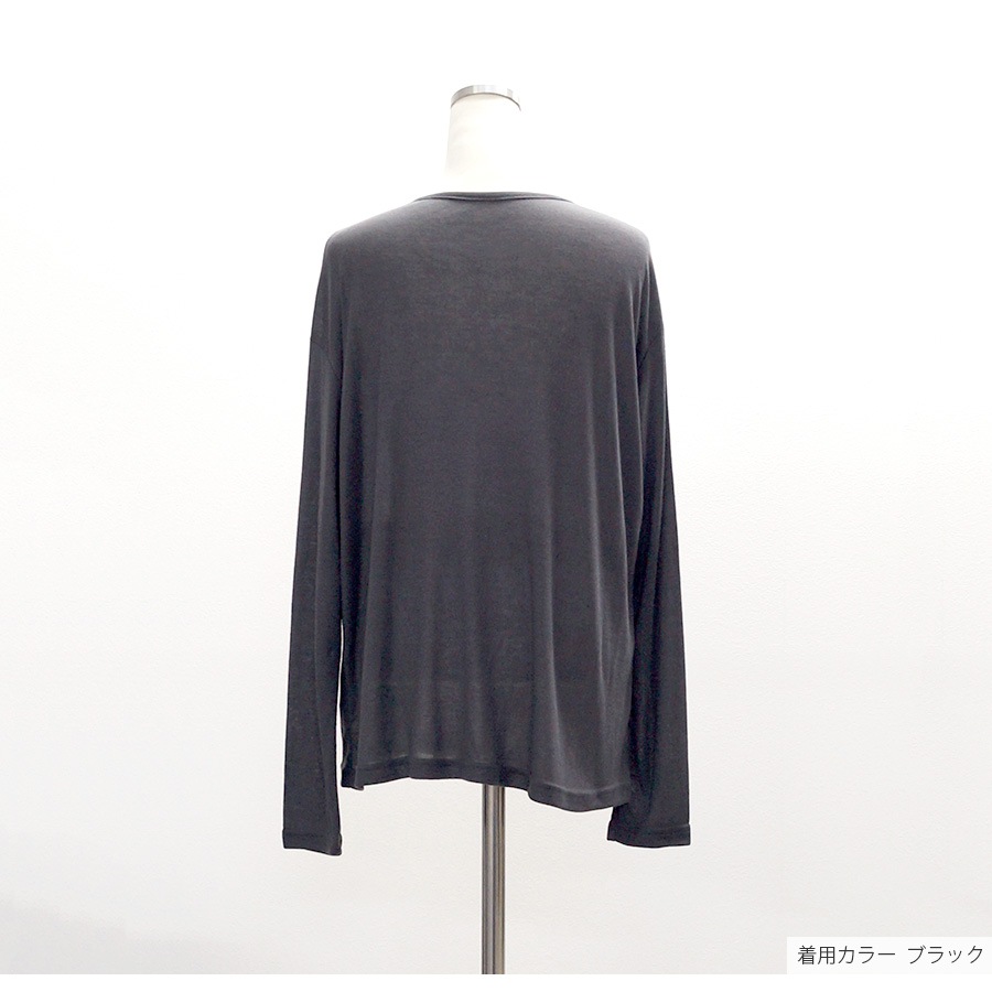 トップス シアー 2way 長袖 スリット ゆったり ボタン ギャザー 定番 ルームウェア シンプル 韓国ファッション レディース 新作 春 夏 ブラック ホワイト グリーン ブルー アイボリー フリーサイズ JOCOSA 7184