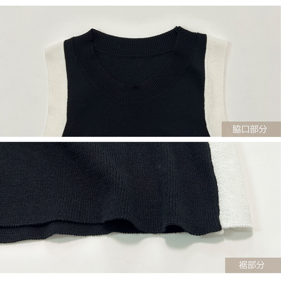 ワンピース ニット ノースリーブ タイト ロング丈 スリット ラウンドネック 春服 夏服 韓国 JOCOSA 5006