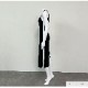 ワンピース ニット ノースリーブ タイト ロング丈 スリット ラウンドネック 春服 夏服 韓国 JOCOSA 5006
