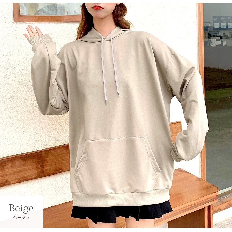 パーカー 無地 薄手 長袖 シンプル トップス フード 春 秋 カジュアル 韓国ファッション 大人 レディース ホワイト ブラック グレー ネイビー ブルー ラベンダー ワインレッド ダークグレー イエロー レッド グリーン ベージュ M L JOCOSA 7190