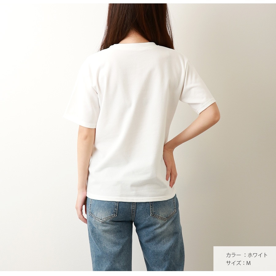 Tシャツ 無地 半袖 シンプル トップス ラウンドネック 春 夏