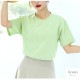 Tシャツ 無地 半袖 シンプル トップス ラウンドネック 春 夏 韓国ファッション レディース ホワイト アイボリー ライトベージュ オレンジ ラベンダー ブルー ターコイズブルー グリーン M L JOCOSA 7189
