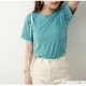 Tシャツ 無地 半袖 シンプル トップス ラウンドネック 春 夏 韓国ファッション レディース ホワイト アイボリー ライトベージュ オレンジ ラベンダー ブルー ターコイズブルー グリーン M L JOCOSA 7189