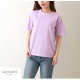 Tシャツ 無地 半袖 シンプル トップス ラウンドネック 春 夏 韓国ファッション レディース ホワイト アイボリー ライトベージュ オレンジ ラベンダー ブルー ターコイズブルー グリーン M L JOCOSA 7189