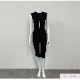 ワンピース ニット ノースリーブ タイト ミディ丈 ラウンドネック フリーサイズ 春服 夏服 韓国 JOCOSA 5008