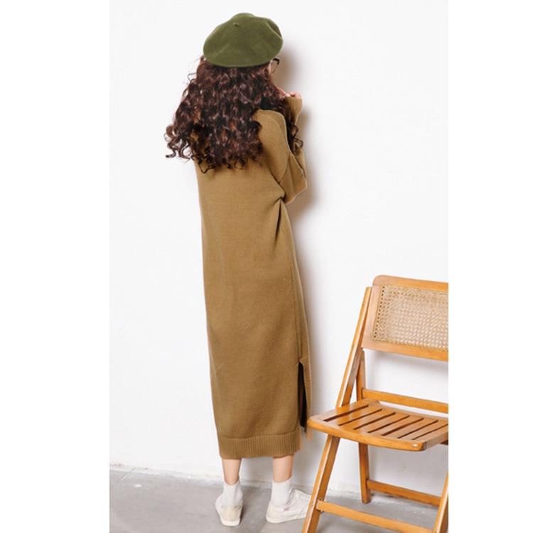 HYKE⭐︎ニットワンピース 長袖 キャメル ブラウン　ベージュ 極美品✨HYKE ハイク ニットワンピース ロング丈 ウール スリット