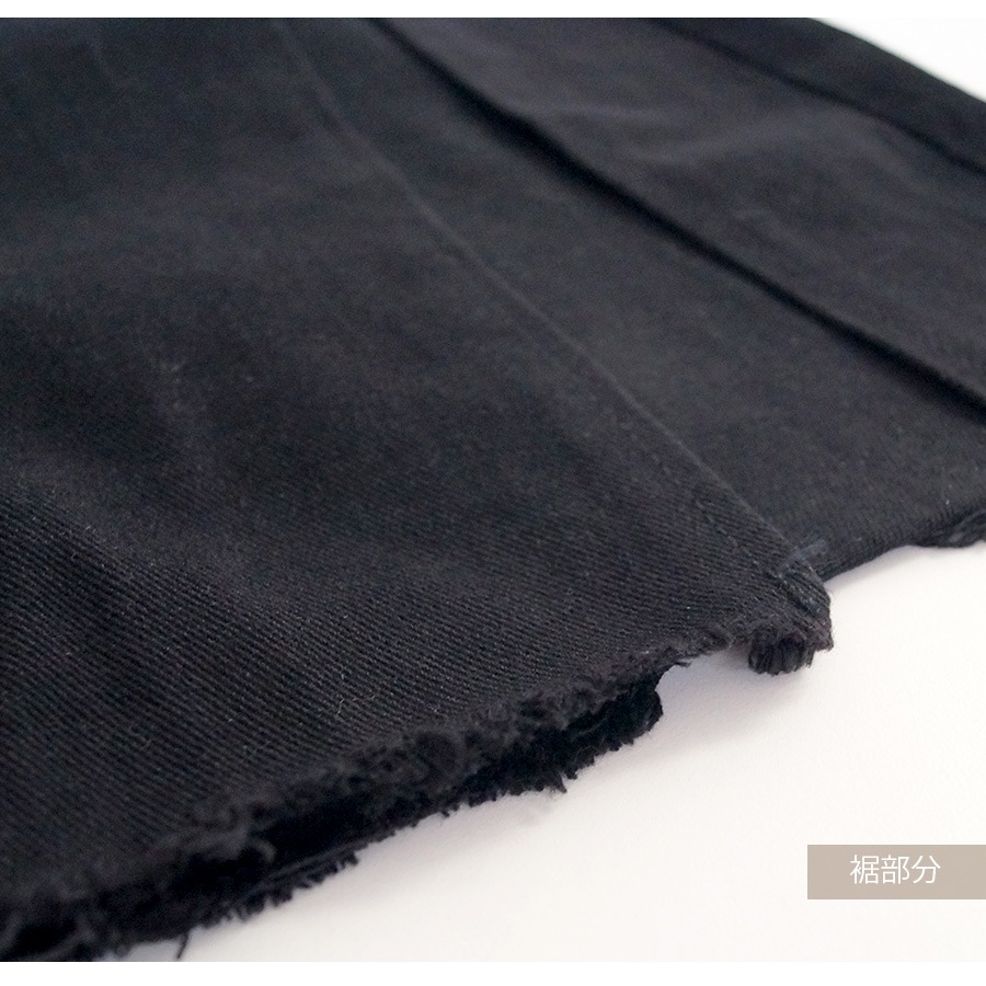 デニムスカート ロング丈 スリット タイトスカート カットオフ ポケット カジュアル シンプル 無地 タグ お出かけ デート 韓国ファッション レディース 新作 春 夏 秋 ブラック 黒 ブルー 青 S M L JOCOSA 9100