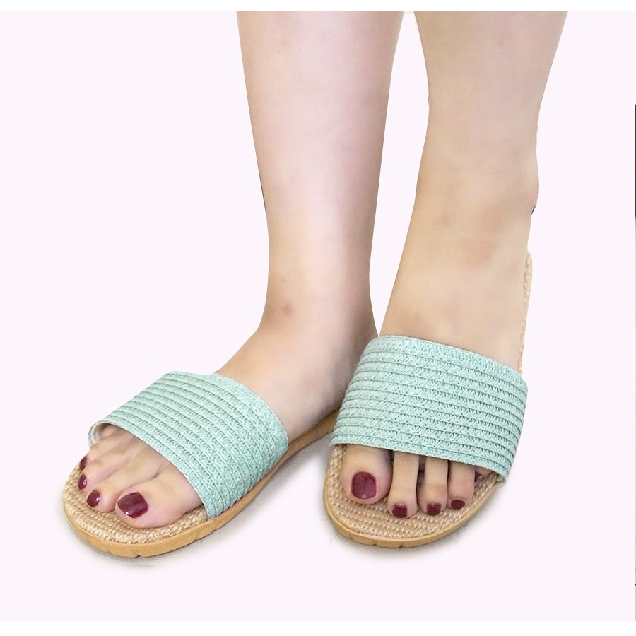サンダル レディース 春夏秋冬 新作 麻 リネン ルームシューズ スリッパ 室内履き 歩きやすい 疲れにくい ぺたんこ ローヒール おしゃれ かわいい 無地 ミントグリーン ピンクベージュ グレー イエロー レッド ブラック SML JOCOSA 8469 送料無料 即納