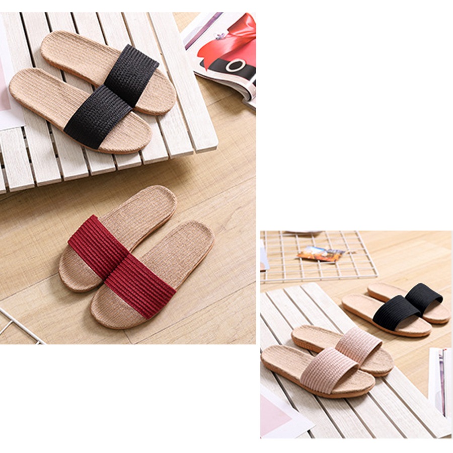 サンダル レディース 春夏秋冬 新作 麻 リネン ルームシューズ スリッパ 室内履き 歩きやすい 疲れにくい ぺたんこ ローヒール おしゃれ かわいい 無地 ミントグリーン ピンクベージュ グレー イエロー レッド ブラック SML JOCOSA 8469 送料無料 即納