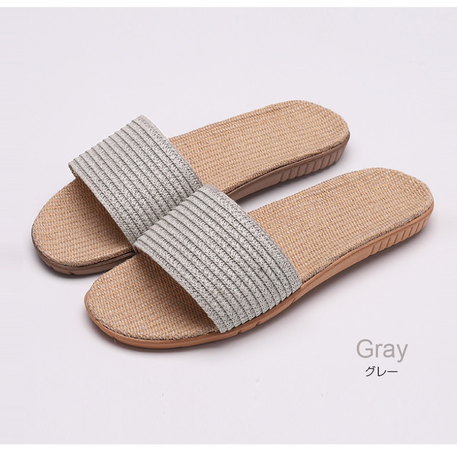 サンダル レディース 春夏秋冬 新作 麻 リネン ルームシューズ スリッパ 室内履き 歩きやすい 疲れにくい ぺたんこ ローヒール おしゃれ かわいい 無地 ミントグリーン ピンクベージュ グレー イエロー レッド ブラック SML JOCOSA 8469 送料無料 即納