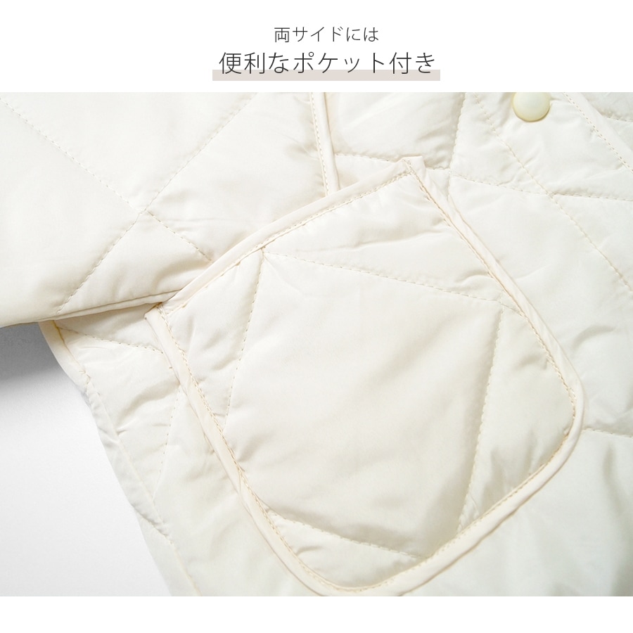 ジャケット ノーカラー キルティング 春 アウター スプリングアウター ブルゾン 長袖 ボタン ポケット コートイン 軽い 韓国ファッション 秋 冬 大人 シンプル カジュアル おしゃれ かわいい レディース ベージュ 茶 S M L JOCOSA 8369