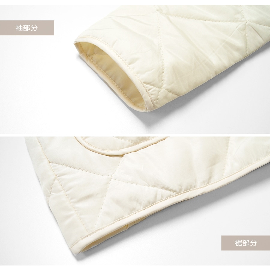 ジャケット ノーカラー キルティング 春 アウター スプリングアウター ブルゾン 長袖 ボタン ポケット コートイン 軽い 韓国ファッション 秋 冬 大人 シンプル カジュアル おしゃれ かわいい レディース ベージュ 茶 S M L JOCOSA 8369