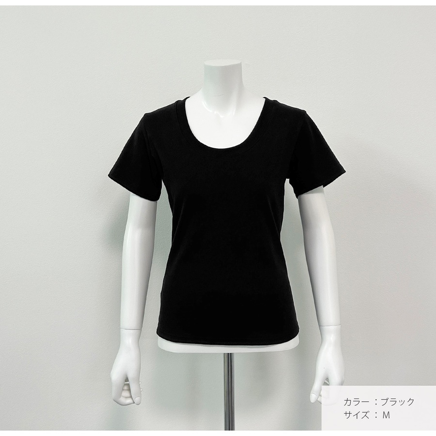 トップス Tシャツ 半袖 薄手 ミディ丈 Uネック 着回し 韓国ファッション レディース SML JOCOSA 7264