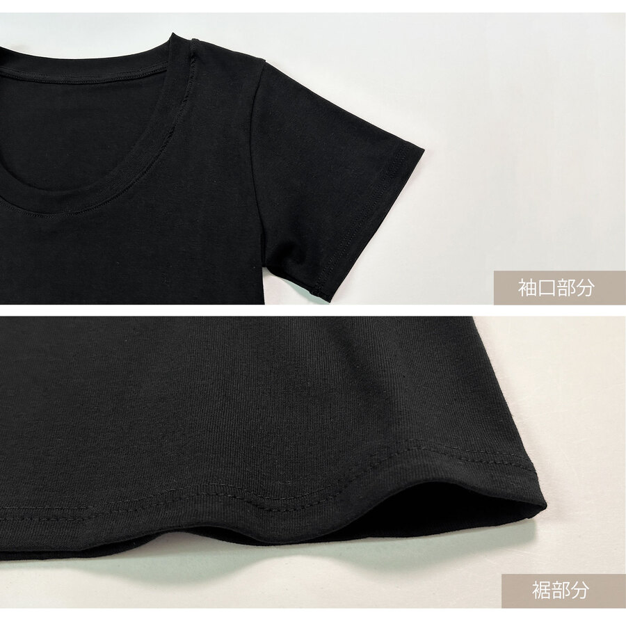 トップス Tシャツ 半袖 薄手 ミディ丈 Uネック 着回し 韓国ファッション レディース SML JOCOSA 7264