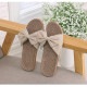 サンダル レディース 春夏秋冬 新作 リボン 麻 リネン ルームシューズ スリッパ 室内履き 歩きやすい 疲れにくい ぺたんこ 涼しい おしゃれ かわいい ネイビー レッド 赤 ベージュ グリーン 緑 SML JOCOSA 8470 送料無料 即納