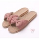 サンダル レディース 春夏秋冬 新作 リボン 麻 リネン ルームシューズ スリッパ 室内履き 歩きやすい 疲れにくい ぺたんこ 涼しい おしゃれ かわいい ネイビー レッド 赤 ベージュ グリーン 緑 SML JOCOSA 8470 送料無料 即納