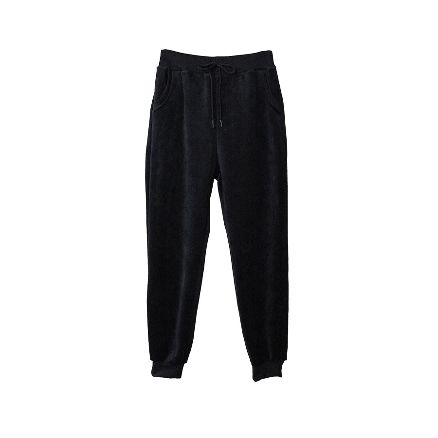 裏起毛パンツ ジョガーパンツ ルームウェア パジャマ スウェットパンツ 韓国ファッション 裏起毛 ウエストゴム 部屋着 おしゃれ 春 秋 冬 レディース 新作 ブラック 黒 ダークグレー 灰 S M L JOCOSA 8192