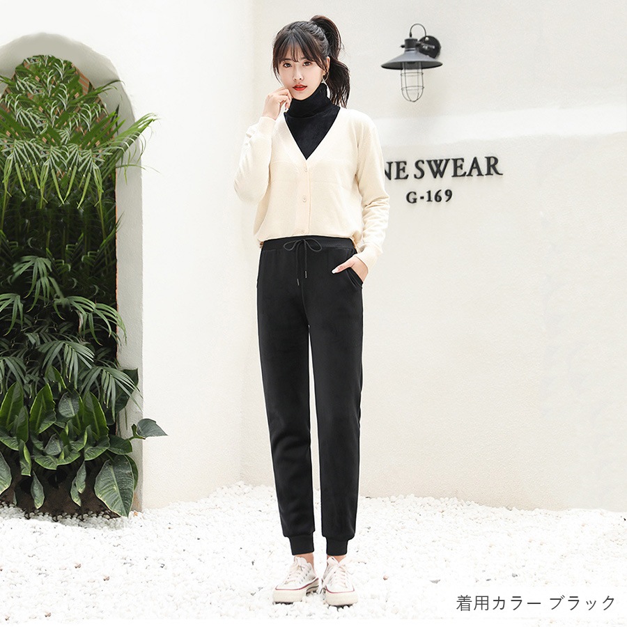 裏起毛パンツ ジョガーパンツ ルームウェア パジャマ スウェットパンツ 韓国ファッション 裏起毛 ウエストゴム 部屋着 おしゃれ 春 秋 冬 レディース 新作 ブラック 黒 ダークグレー 灰 S M L JOCOSA 8192