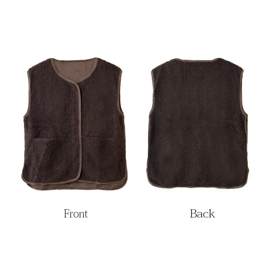 ベスト ノーカラー ボア 春 アウター スプリングアウター ファスナー ポケット 韓国ファッション 秋 冬 もこもこ 大人 シンプル カジュアル おしゃれ かわいい レディース 春 新作 ブラック 黒 ベージュ 茶 ブラウン S M L JOCOSA 8370