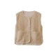 ベスト ノーカラー ボア 春 アウター スプリングアウター ファスナー ポケット 韓国ファッション 秋 冬 もこもこ 大人 シンプル カジュアル おしゃれ かわいい レディース 春 新作 ブラック 黒 ベージュ 茶 ブラウン S M L JOCOSA 8370