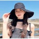 つば広ハット ワイヤー入り 小顔効果 女優帽 日よけ UVケア バケットハット 帽子 ロゴ リボン 春 韓国ファッション 無地 シンプル 大人 紫外線対策 アウトドア キャンプ 海 リゾート 旅行 夏 ブラック ピンク ベージュ ブルー イエロー アイボリー フリーサイズ JOCOSA 9415