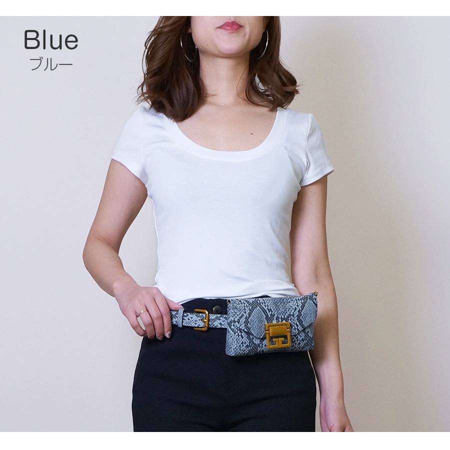 ウエストポーチ レディース ミニバッグ チェーンバッグ ベルトポーチ ベルトバッグ ウエストバッグ ベルト パイソン ヘビ柄 フェイクレザー ピンク グリーン ブルー ベージュ イエロー ワインレッド ブラウン ホワイト 白ブラック 黒 JOCOSA 8478 送料無料 即納