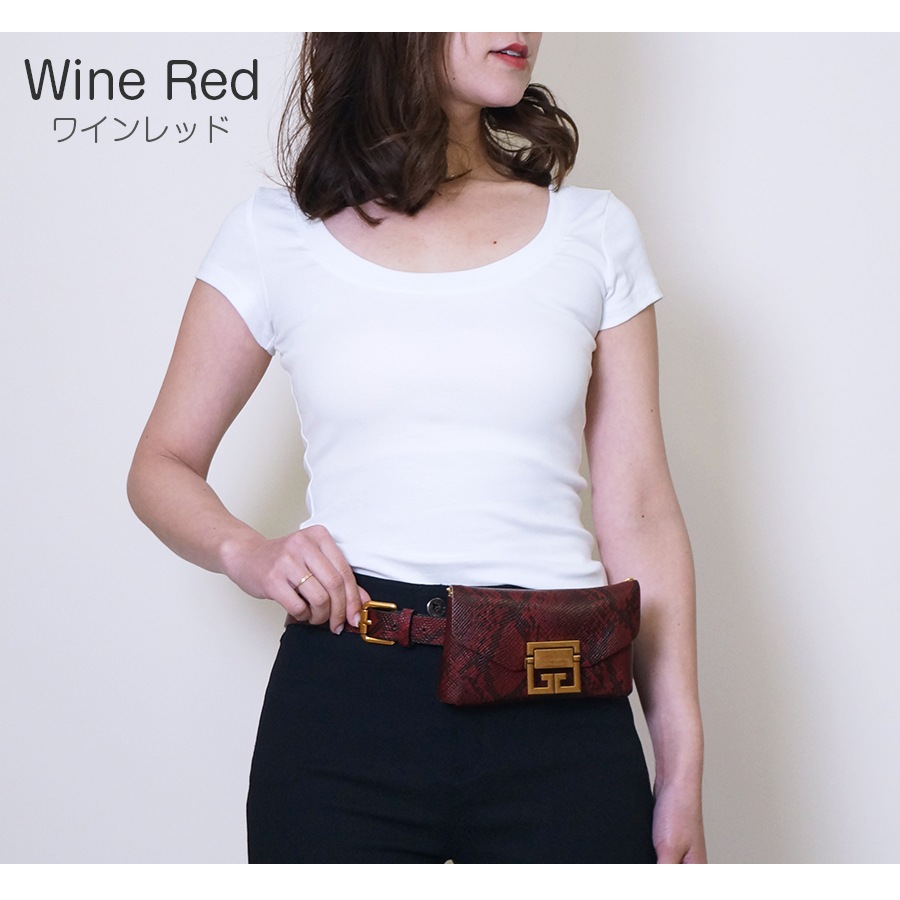 ウエストポーチ レディース ミニバッグ チェーンバッグ ベルトポーチ ベルトバッグ ウエストバッグ ベルト パイソン ヘビ柄 フェイクレザー ピンク グリーン ブルー ベージュ イエロー ワインレッド ブラウン ホワイト 白ブラック 黒 JOCOSA 8478 送料無料 即納