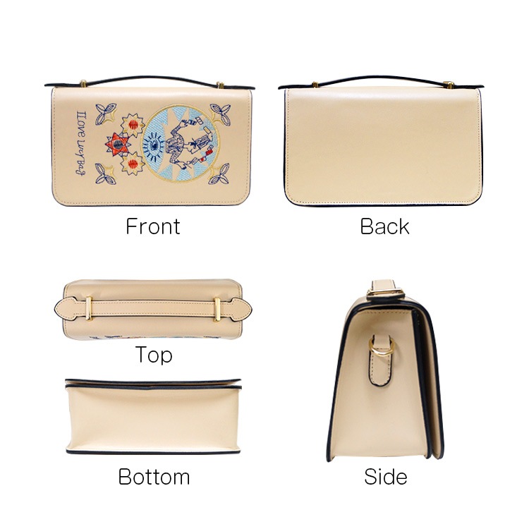 ミニバッグ レディース ショルダーバッグ 刺しゅう ポシェット 2way ハンドバッグ レザー風 フェイクレザー チェーン 大人可愛い 肩掛け 斜め掛け かばん ホワイト ブルー ピンク ベージュ ブラック 即納 JOCOSA 8496