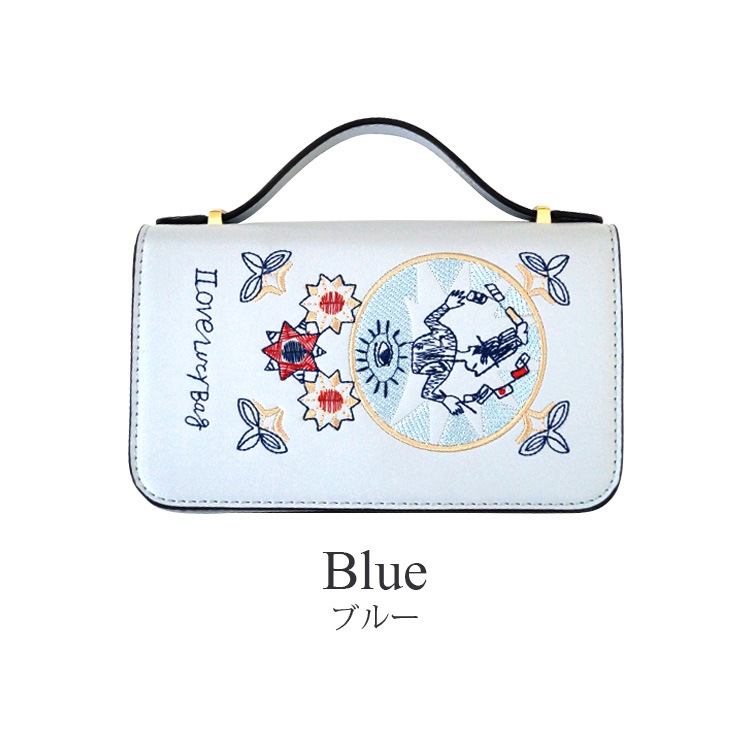 ミニバッグ レディース ショルダーバッグ 刺しゅう ポシェット 2way ハンドバッグ レザー風 フェイクレザー チェーン 大人可愛い 肩掛け 斜め掛け かばん ホワイト ブルー ピンク ベージュ ブラック 即納 JOCOSA 8496