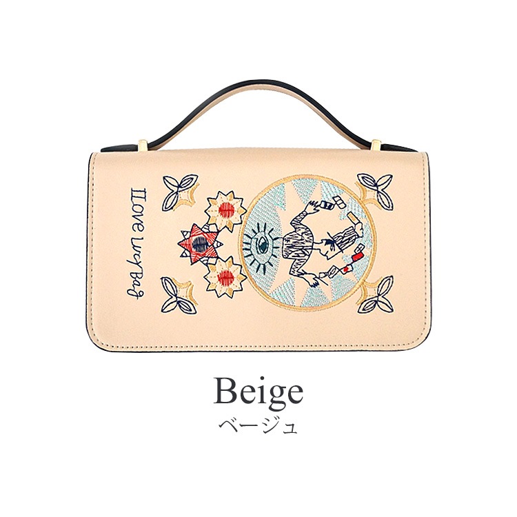 ミニバッグ レディース ショルダーバッグ 刺しゅう ポシェット 2way ハンドバッグ レザー風 フェイクレザー チェーン 大人可愛い 肩掛け 斜め掛け かばん ホワイト ブルー ピンク ベージュ ブラック 即納 JOCOSA 8496