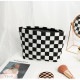 化粧ポーチ 小物入れ 格子柄 ブロックチェック メイクポーチ キャンバス 携帯用 サニタリーケース 生理用品 衛生用品 ナプキンポーチ 収納 シンプル 春 夏 秋 冬 新作 ブラック 黒 ホワイト 白 JOCOSA 9038