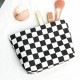 化粧ポーチ 小物入れ 格子柄 ブロックチェック メイクポーチ キャンバス 携帯用 サニタリーケース 生理用品 衛生用品 ナプキンポーチ 収納 シンプル 春 夏 秋 冬 新作 ブラック 黒 ホワイト 白 JOCOSA 9038
