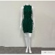 ワンピース ニット ノースリーブ ウエストマーク タイト ミニ ボトルネック フリーサイズ 春服 夏服 韓国 JOCOSA 5010