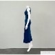 ワンピース ニット ノースリーブ アシンメトリー タイト ロング フリーサイズ 春服 夏服 韓国 JOCOSA 5011