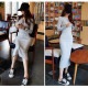 ワンピース レディース ロング 長袖 細リブ スリット 前ボタン 切りっぱなし タイト ミモレ丈 薄手 春 夏 秋 冬 シンプルセクシー ブラック 黒 カーキ ネイビー グレー JOCOSA 8825 送料無料 即納