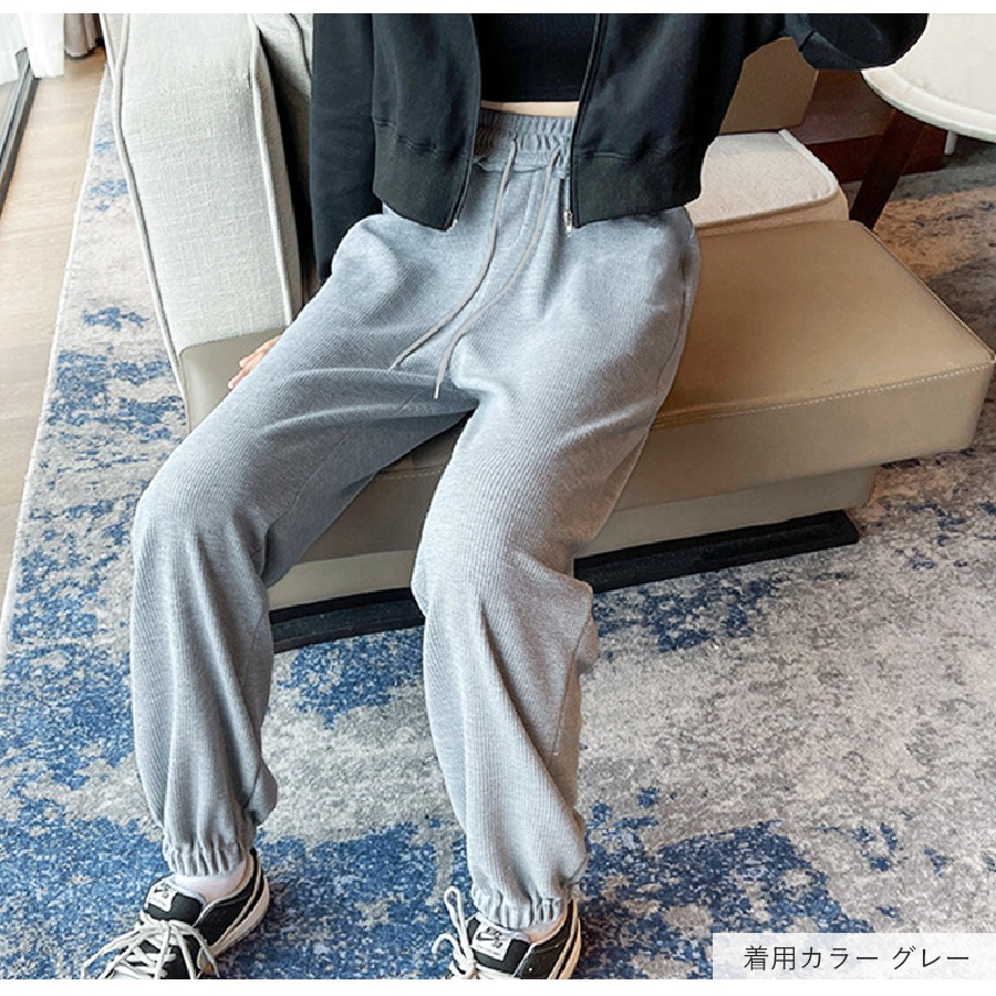 ジョガーパンツ カジュアルパンツ 薄手 スウェット ルームウェア パジャマ スポーツウェア トレーニングパンツ アウトドア ストリート 韓国ファッション 裾絞り ウエストゴム 部屋着 おしゃれ 春 夏 秋 レディース 新作 ブラック 黒 グレー 灰 S M L XL JOCOSA 8193