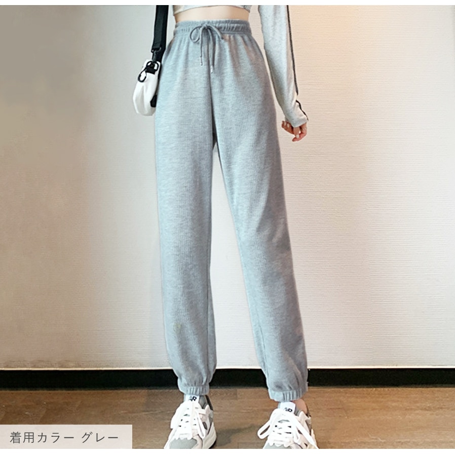 ジョガーパンツ カジュアルパンツ 薄手 スウェット ルームウェア パジャマ スポーツウェア トレーニングパンツ アウトドア ストリート 韓国ファッション 裾絞り ウエストゴム 部屋着 おしゃれ 春 夏 秋 レディース 新作 ブラック 黒 グレー 灰 S M L XL JOCOSA 8193