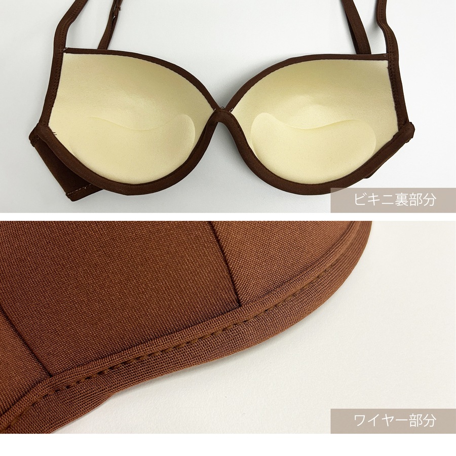 ビーチウェア  ビキニカバー 水着 レディース 3点セット 透け ラッシュガード レース セパレート 体型カバー カバーアップ フレアスリーブ 長袖 パッド ブラック アイボリー ブラウン M L JOCOSA 9826