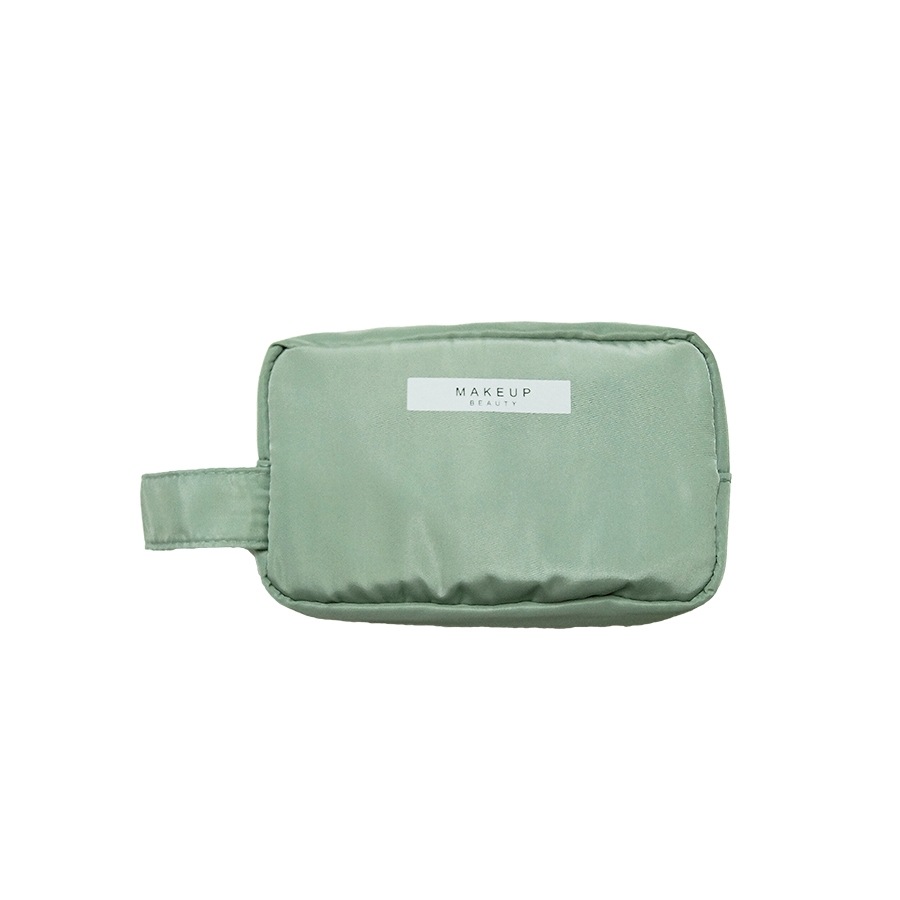 化粧ポーチ メイクポーチ 小物入れ 撥水 防水 小 携帯用 大容量 化粧品 コスメ 収納 リップ メイク道具 旅行 ペンケース おしゃれ かわいい シンプル ワンポイント ロゴ ポケット 裏地付き 持ち運び 春 夏 秋 冬 新作 グレー 灰 ピンク グリーン 緑 ブルー 青 JOCOSA 9027
