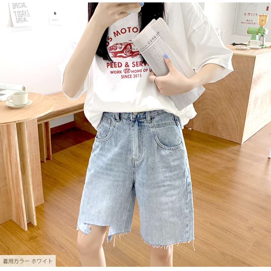 ロゴ Tシャツ オーバーサイズ 半袖 トップス シャツ カットソー ゆったり 秋 夏 春 ラウンドネック シンプル カジュアル ストリート スポーティ ルームウェア 無地 韓国ファッション 大人 レディース ホワイト ダークグレー M L JOCOSA 7145