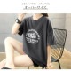 ロゴ Tシャツ オーバーサイズ 半袖 トップス シャツ カットソー ゆったり 秋 夏 春 ラウンドネック シンプル カジュアル ストリート スポーティ ルームウェア 無地 韓国ファッション 大人 レディース ホワイト ダークグレー M L JOCOSA 7145