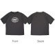 ロゴ Tシャツ オーバーサイズ 半袖 トップス シャツ カットソー ゆったり 秋 夏 春 ラウンドネック シンプル カジュアル ストリート スポーティ ルームウェア 無地 韓国ファッション 大人 レディース ホワイト ダークグレー M L JOCOSA 7145