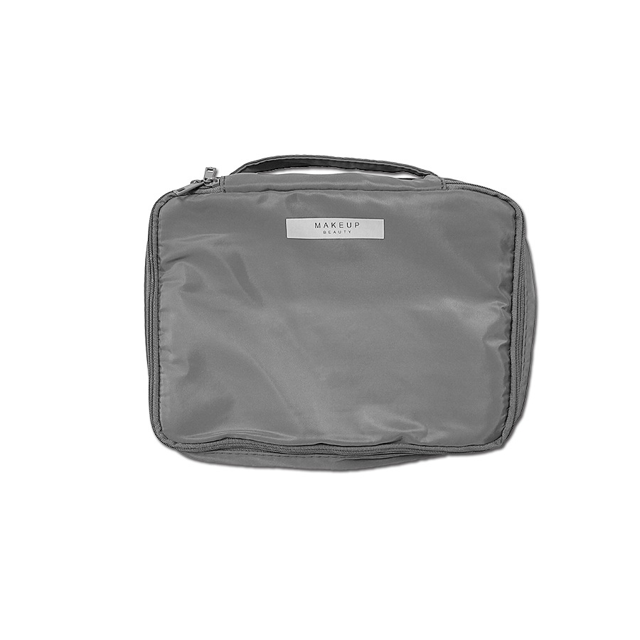 化粧ポーチ メイクポーチ 小物入れ 撥水 防水 大 携帯用 大容量 化粧品 コスメ 収納 リップ メイク道具 旅行 ペンケース おしゃれ かわいい シンプル ワンポイント ロゴ ポケット 裏地付き 持ち運び 春 夏 秋 冬 新作 グレー 灰 ピンク グリーン 緑 ブルー 青 JOCOSA 9026
