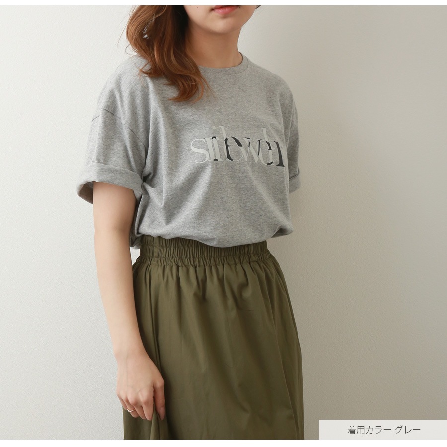 ロゴTシャツ プリント オーバーサイズ 半袖 Uネック ロゴ 韓国ファッション レディース 春 夏 秋 新作 ブラック ホワイト グレー グリーン M L XL JOCOSA 7203