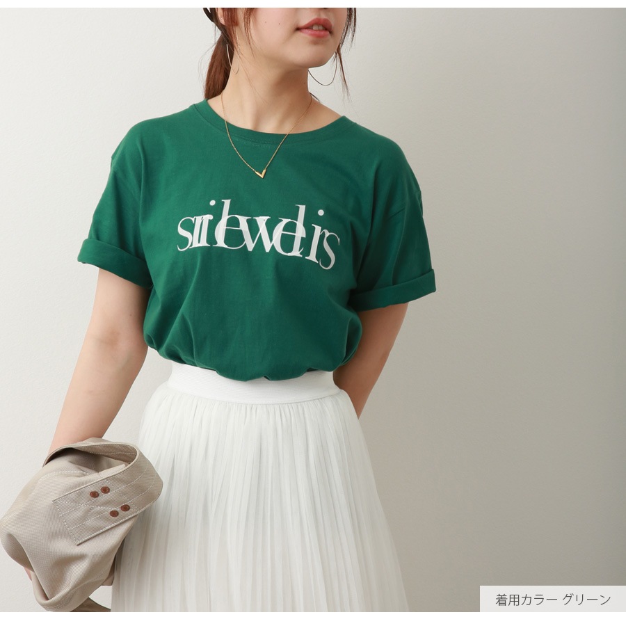 ロゴTシャツ プリント オーバーサイズ 半袖 Uネック ロゴ 韓国ファッション レディース 春 夏 秋 新作 ブラック ホワイト グレー グリーン M L XL JOCOSA 7203