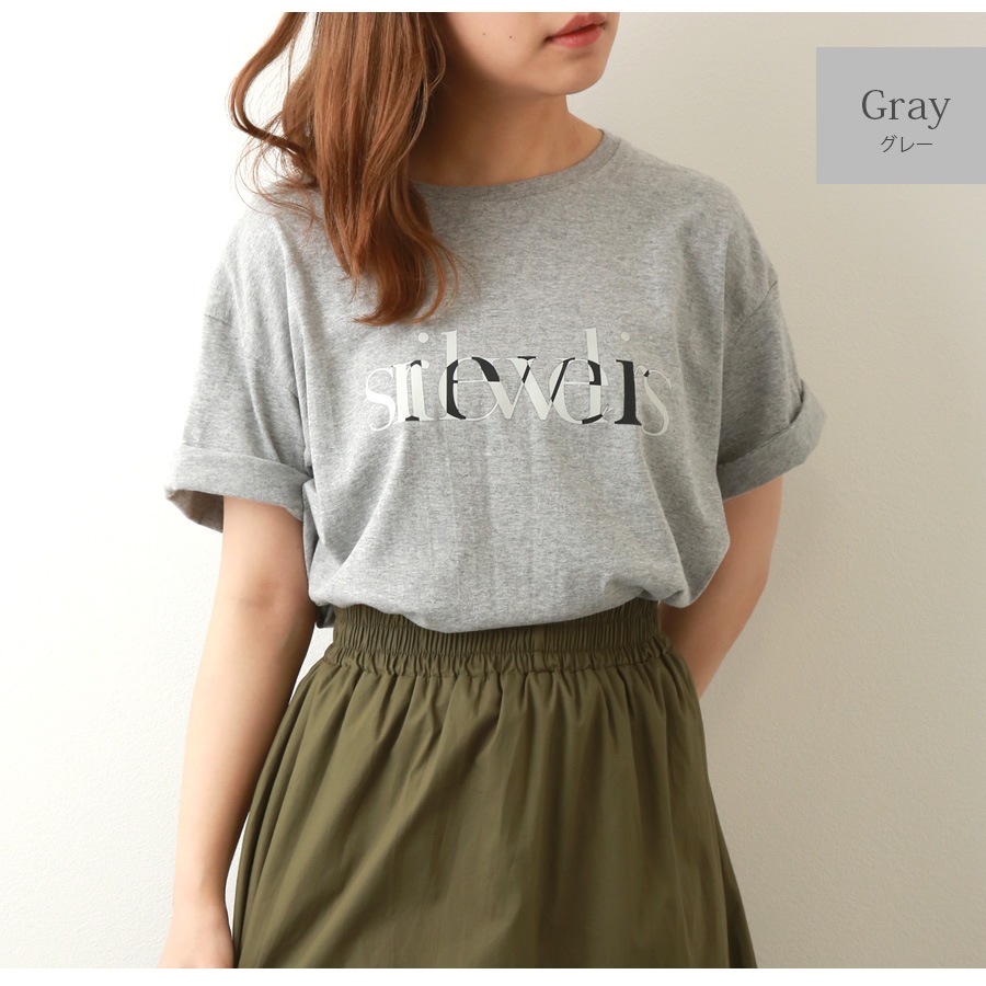 ロゴTシャツ プリント オーバーサイズ 半袖 Uネック ロゴ 韓国ファッション レディース 春 夏 秋 新作 ブラック ホワイト グレー グリーン M L XL JOCOSA 7203